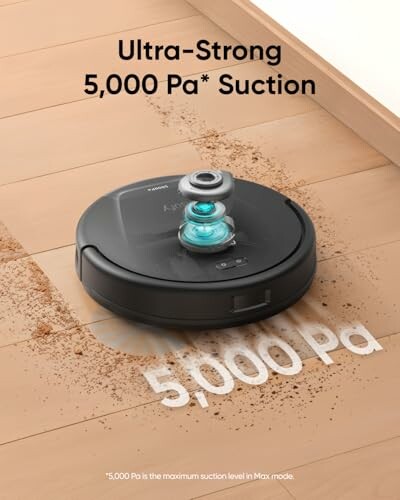 Robot vacuum with ultra-strong 5,000 Pa suction cleaning floor